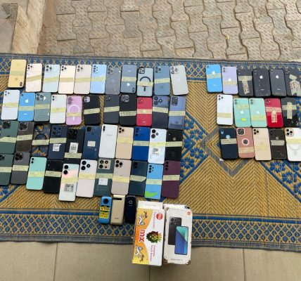 PHOTOS: Police arrest two with stolen phones worth N35m in Borno