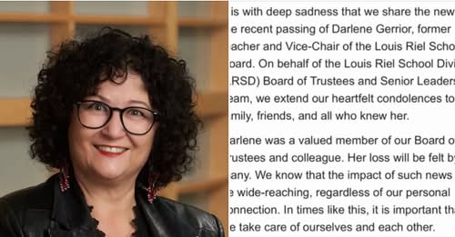 Darlene Gerrior Obituary: Winnipeg, Manitoba – Longtime Louis Riel School Division Trustee Darlene Gerrior Dies at St. Boniface Hospital