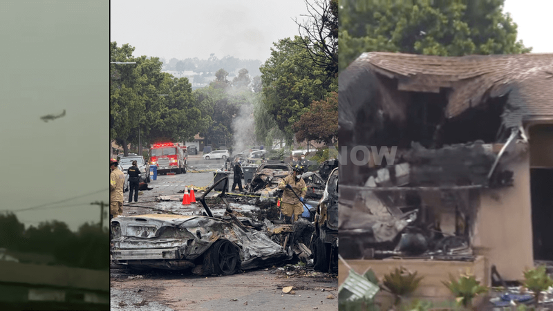 Cessna Jet Crashes into San Diego’s Tierrasanta Neighborhood, Igniting Massive Fires and Destroying Homes—Dramatic Video Captures Fiery Descent in Murphy Canyon Near Montgomery-Gibbs Airport