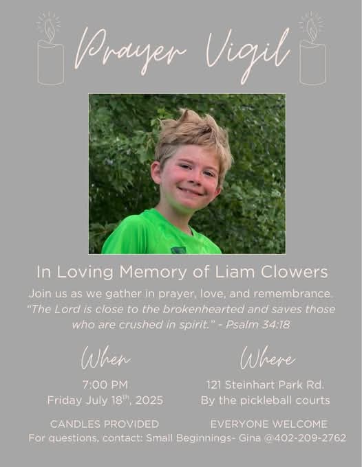 Nebraska City — It is with profound sorrow that the community mourns the loss of Liam