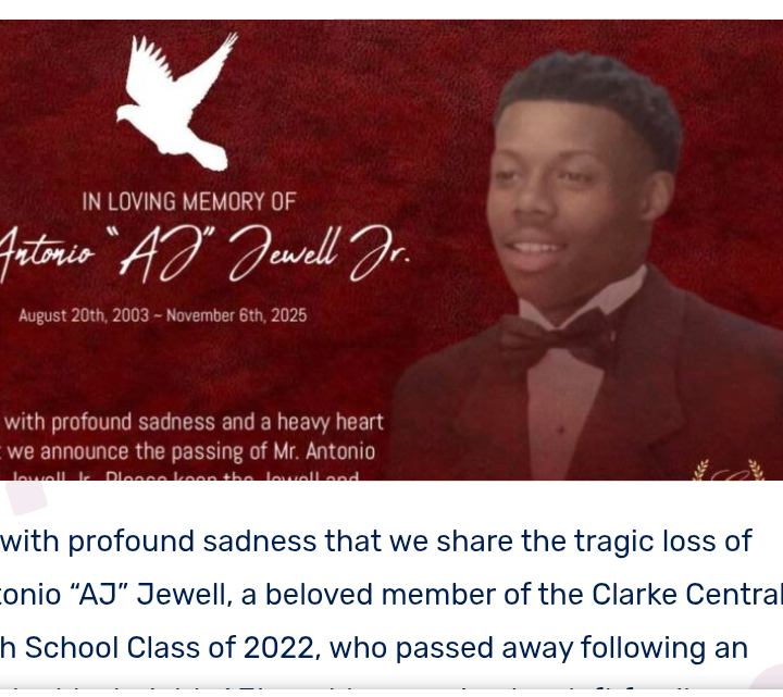Clarke Central Graduate Antonio “AJ” Jewell Passes Suddenly, Leaving Athens Community in Mourning